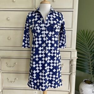 Persifor Winpenny Blue and white dress size XS